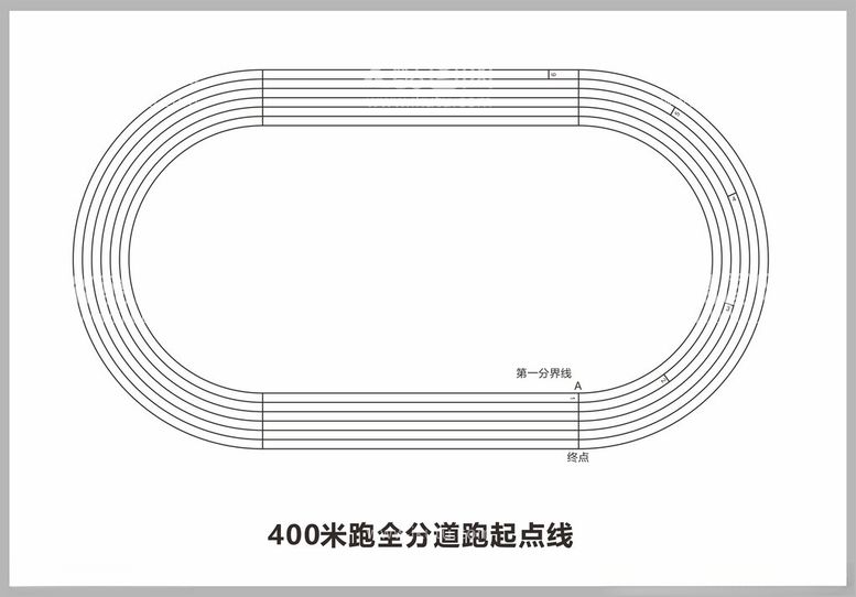 编号：61102412220841331427【酷图网】源文件下载-400米接力跑起跑点示意图