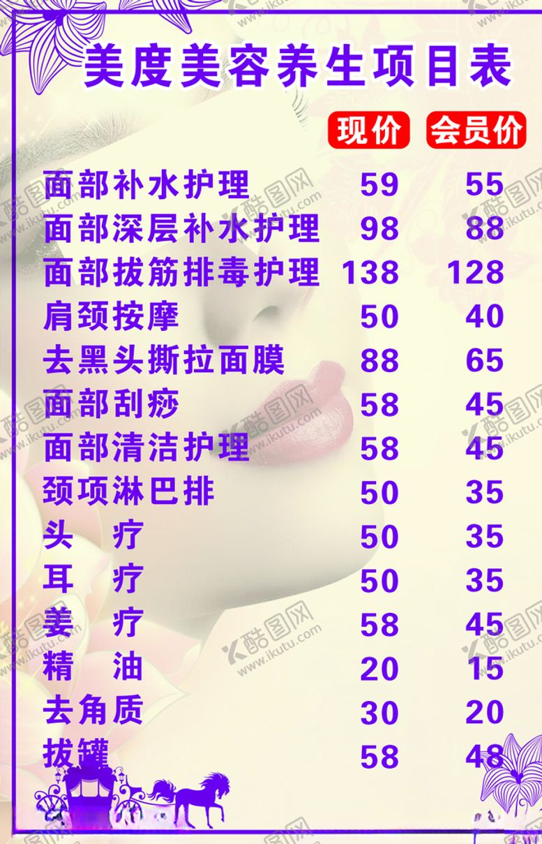 编号：11893405080429023373【酷图网】源文件下载-养生价目表