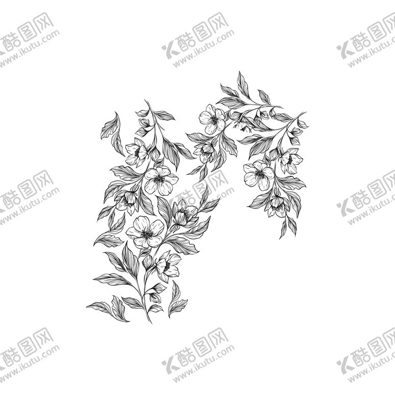 编号：71349009262051281625【酷图网】源文件下载-素描手绘矢量花纹