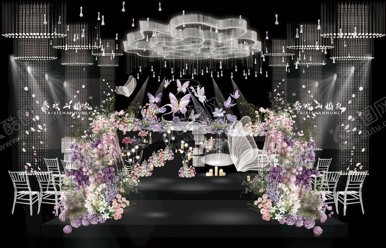 编号：37493004110057435103【酷图网】源文件下载-水晶蝴蝶婚礼效果图