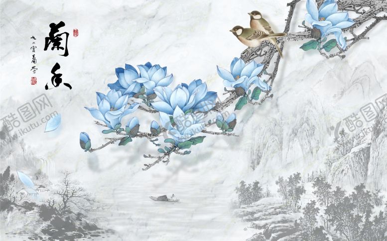 编号：58215004030142555653【酷图网】源文件下载-花鸟背景墙