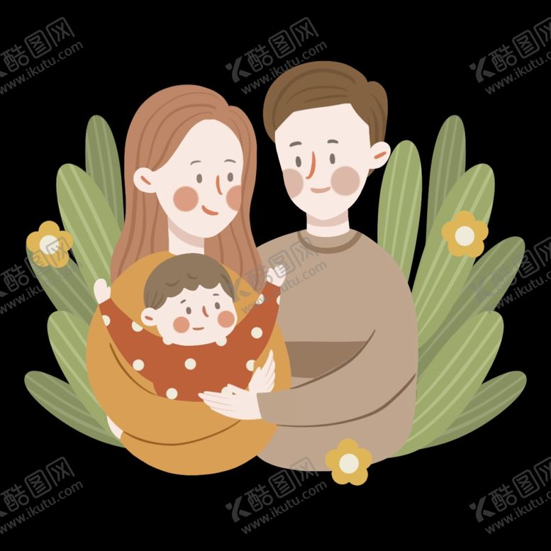 编号：76661409260150321648【酷图网】源文件下载-一家人插画装饰图案