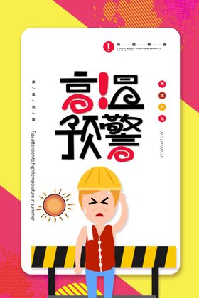 高温预警海报