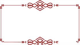 中国风窗花花纹长方形文字框矢量