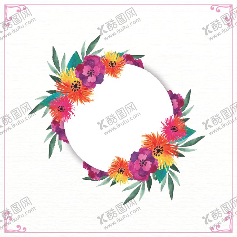 编号：34356209202028461806【酷图网】源文件下载-水彩花卉插画