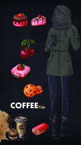 咖啡糕点姑娘