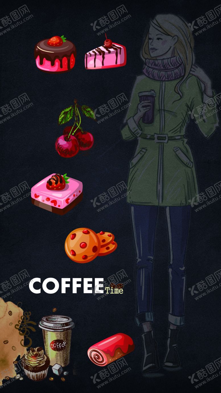 编号：67957311010622338943【酷图网】源文件下载-咖啡糕点姑娘