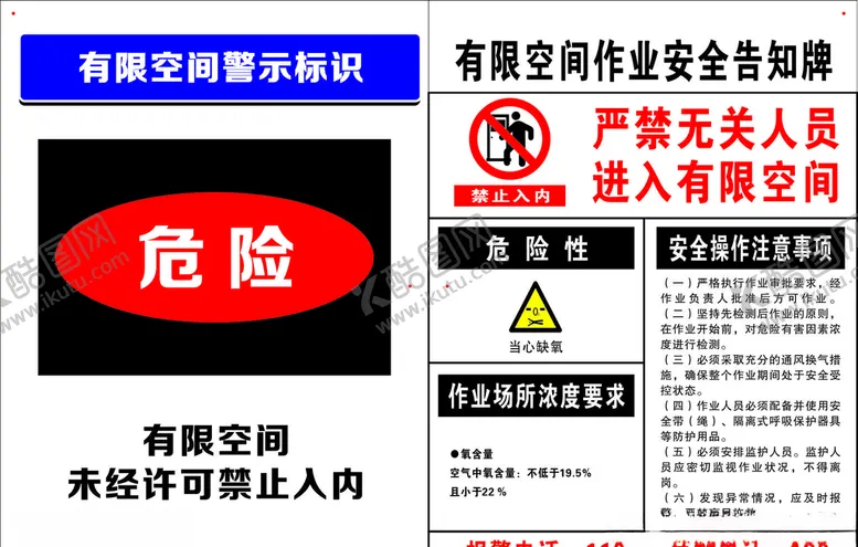 编号：98552204190909212942【酷图网】源文件下载-有限空间告知牌