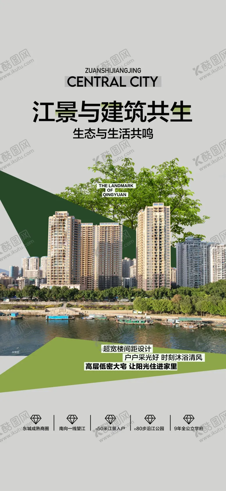 编号：77593501260502267170【酷图网】源文件下载-江景与建筑共生意境海报
