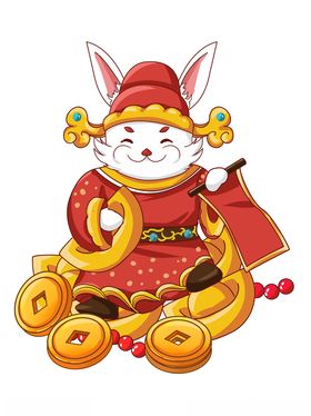 新年狂欢 兔子财神 虎兔交接