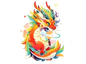 卡通龙图案设计印花设计服装印花文字设计