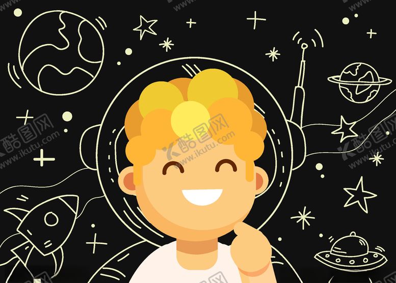 编号：81680610030515081425【酷图网】源文件下载-创意笑脸宇航员男子