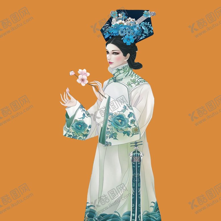 编号：88571903020018166107【酷图网】源文件下载-手绘清朝美女