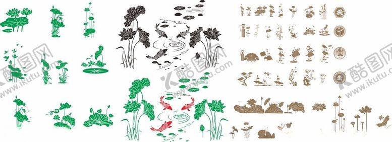 编号：87747101310112272691【酷图网】源文件下载-荷花荷叶矢量图