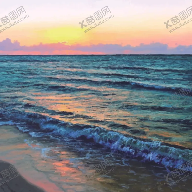 编号：25964902270636439714【酷图网】源文件下载-大海海景风景油画