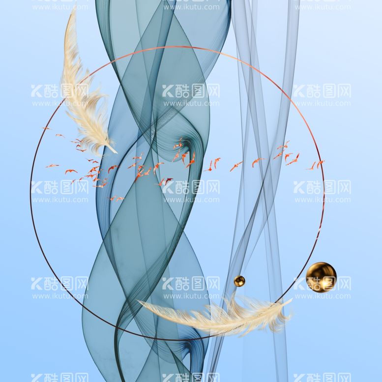 编号：10867811240901501411【酷图网】源文件下载-羽毛时尚挂画装饰画