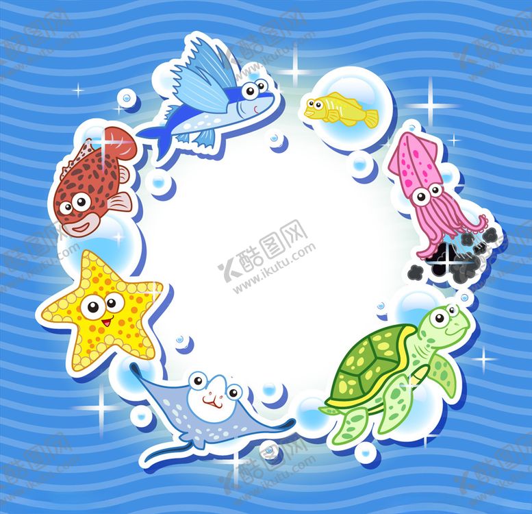 编号：14931809210734057601【酷图网】源文件下载-卡通海洋生物