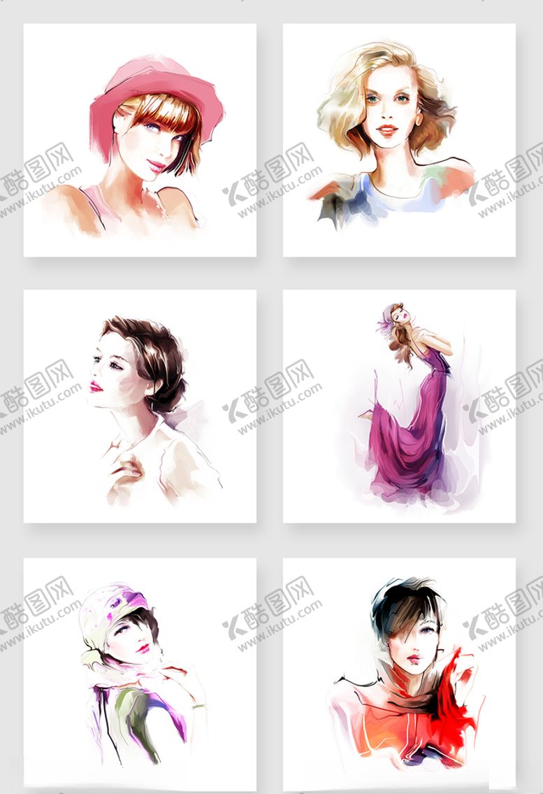 编号：94193609130115187415【酷图网】源文件下载-水彩女人