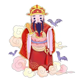 新年财神拜年PNG素材