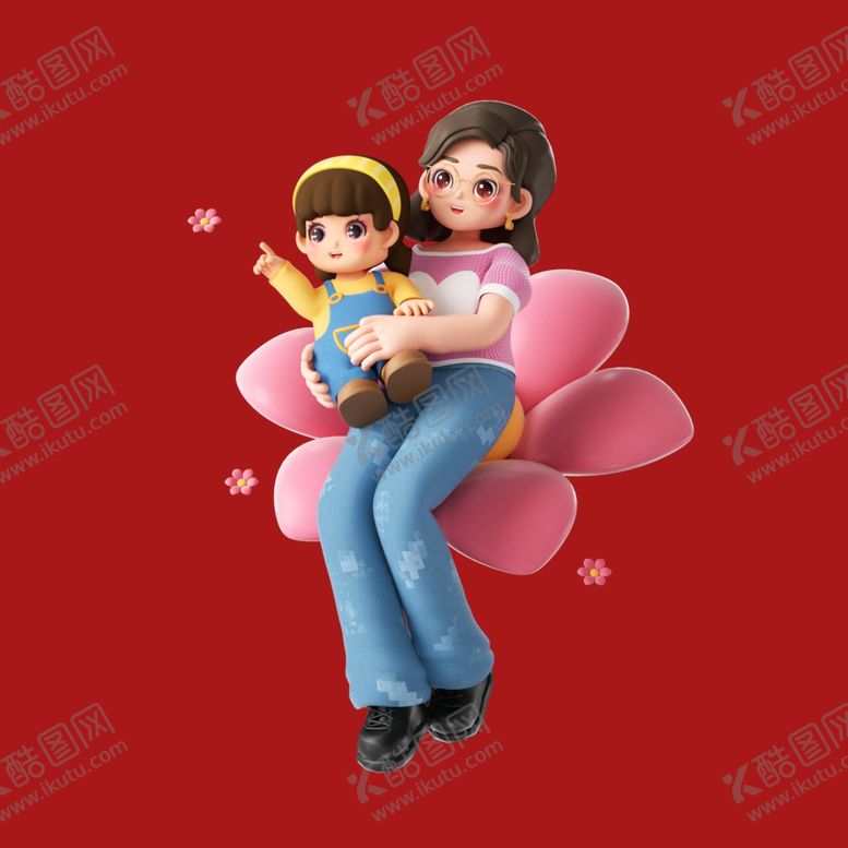 编号：14326802171844502729【酷图网】源文件下载-手绘亲子人物