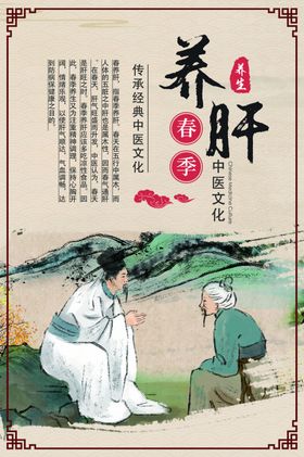 养肝中医复古宣传海报素材