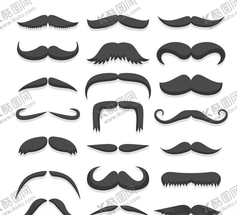 编号：25511710032143212188【酷图网】源文件下载-创意胡子设计矢量图