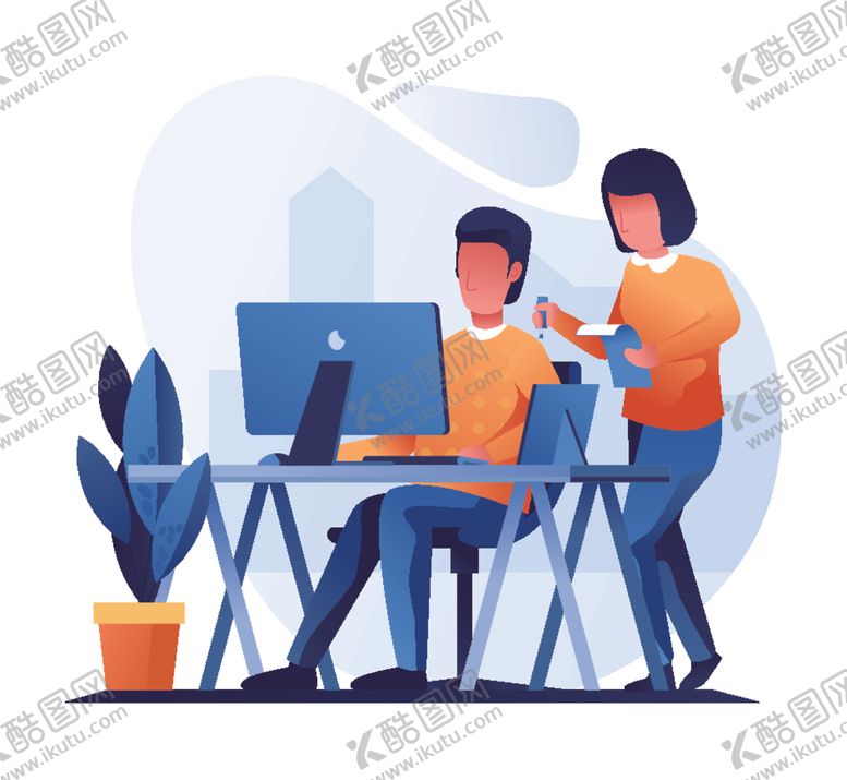 编号：91379605062206202830【酷图网】源文件下载-扁平化办公生活插画