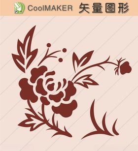 花草剪纸花草壁纸简洁手绘