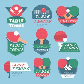 乒乓球主题标志与图标集合