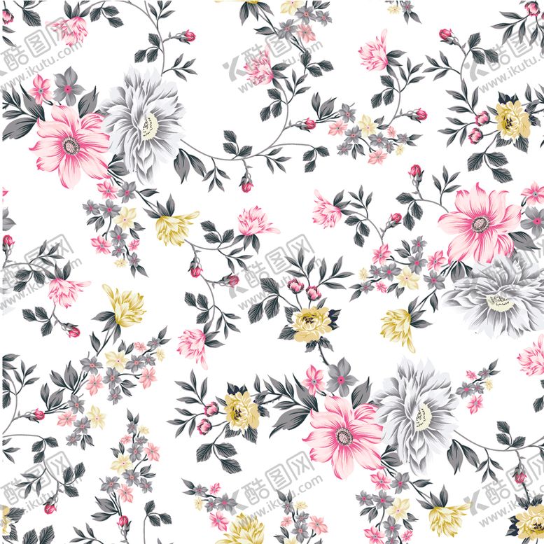 编号：95482310010044274155【酷图网】源文件下载-无缝花朵花纹