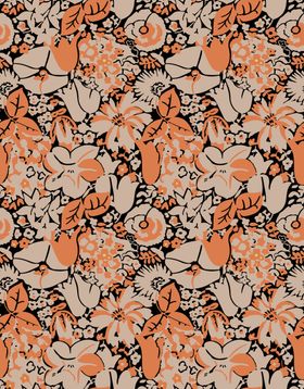 大牌橙色花卉图案