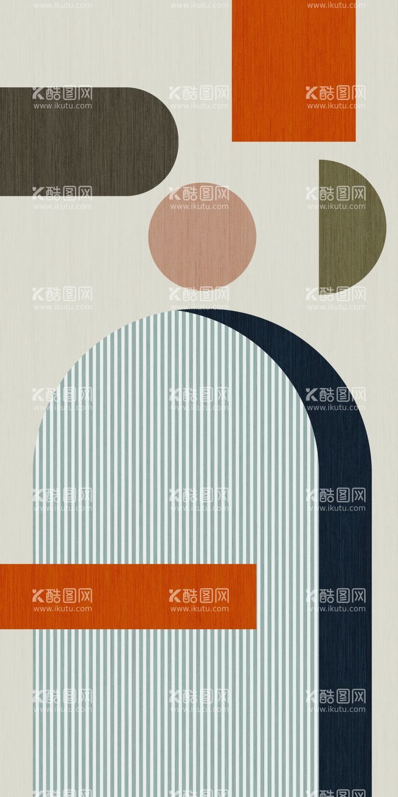 编号：14036612081613312984【酷图网】源文件下载-抽象艺术几何色块图形装饰画