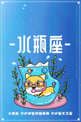 深蓝星空星座系列书签 水瓶座