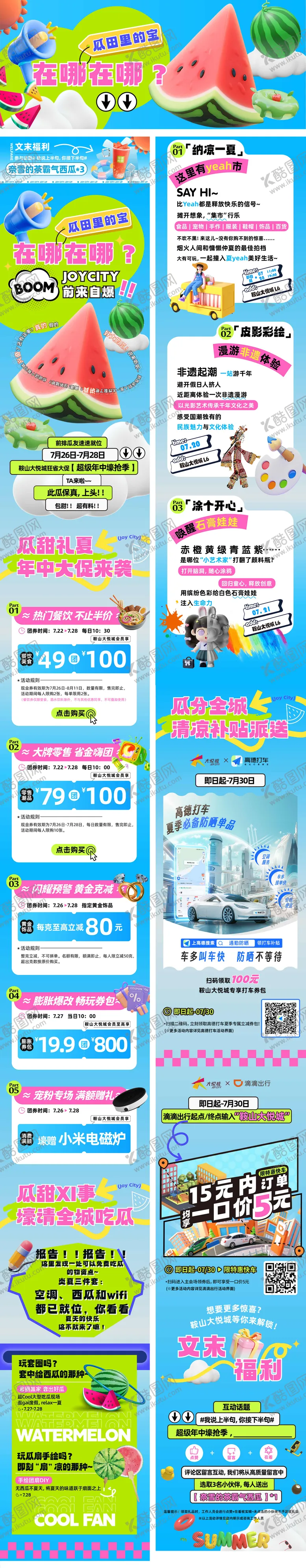 编号：22511406241611103187【酷图网】源文件下载-夏季吃瓜商场长图推文