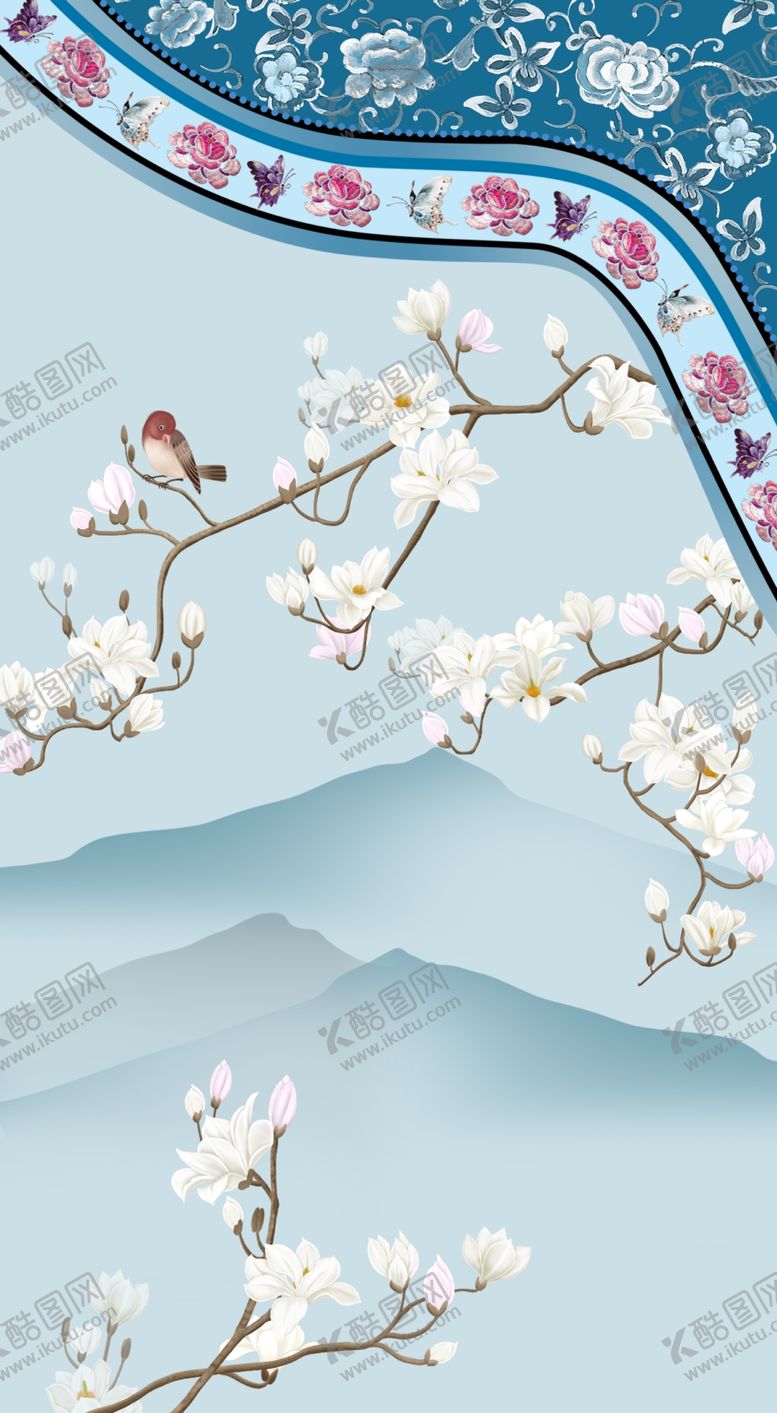 编号：36958111010832062172【酷图网】源文件下载-宫廷服装鸟语花香手机壳图案