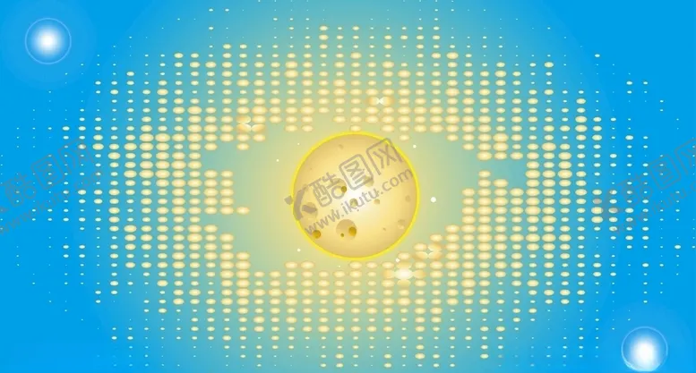 编号：53368506301520529012【酷图网】源文件下载-蓝底金黄色星球白光素材