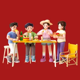 幸福家庭人物3D3D素材素材3D素材
