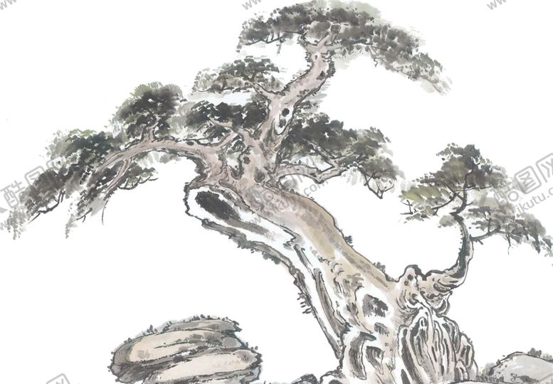 编号：20623809270411566640【酷图网】源文件下载-水墨中国风迎客松