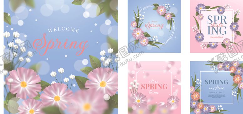 编号：14966911021513148334【酷图网】源文件下载-花卉主题清新卡片设计