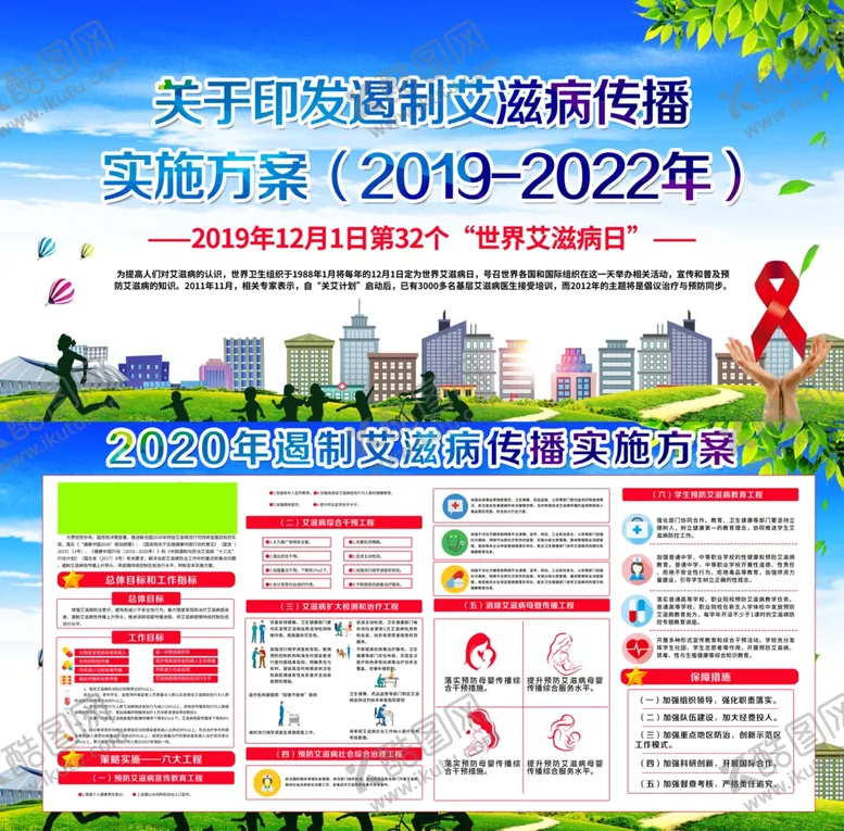 编号：41677105020707443160【酷图网】源文件下载-2020艾滋病日展板