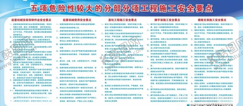 编号：27350607012243153826【酷图网】源文件下载-五大危险性安全施工要点