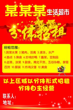 分体招租招租喷绘海报