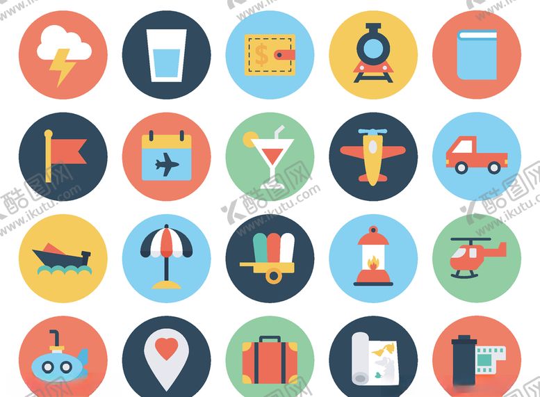 编号：84805509241304411909【酷图网】源文件下载-旅游旅行图标