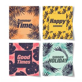 黑白高级热带风情名片简约卡片