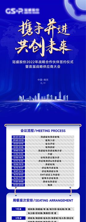会议流程长图海报
