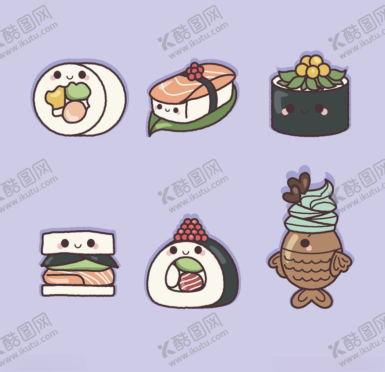 编号：87462810040334527917【酷图网】源文件下载-可爱寿司