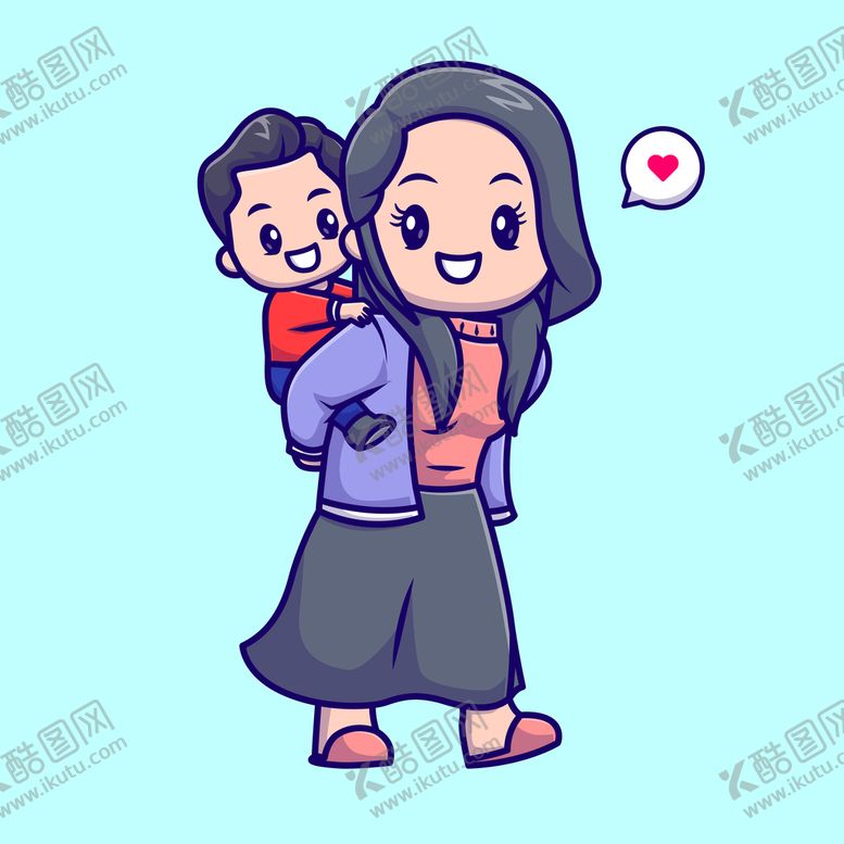 编号：07961309182138399802【酷图网】源文件下载-卡通母子