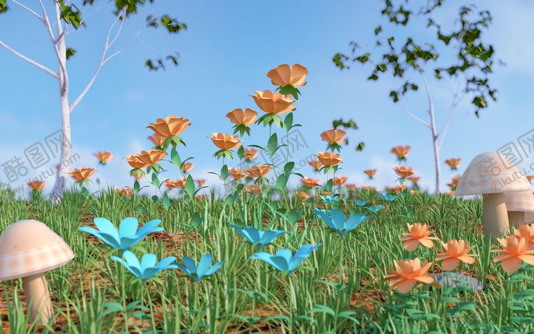 编号：14194301280421204208【酷图网】源文件下载-花草 3D背景 