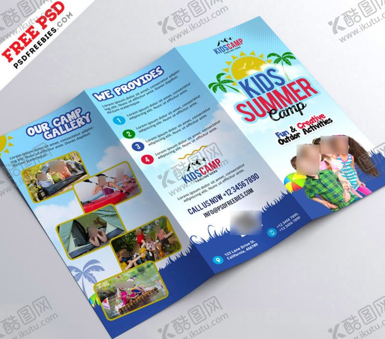 编号：26601109270450459899【酷图网】源文件下载-儿童夏令营三折页