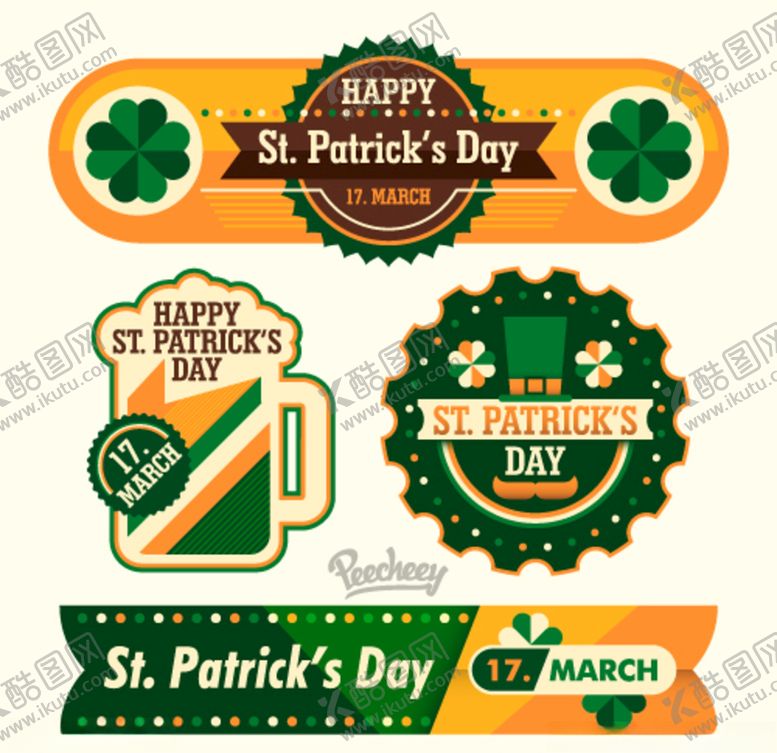 编号：78565709221640242633【酷图网】源文件下载-圣巴特里克节幸运绿色啤酒